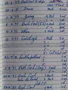 Alo Donegan's personal log from 1933