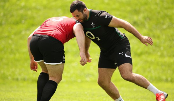 Mike Ross and Jamie Hagan (right) training during Ireland's Rugby Tour to USA and Canada 2013