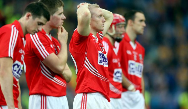 Cork's Stephen White and teammates dejected after losing to Clare