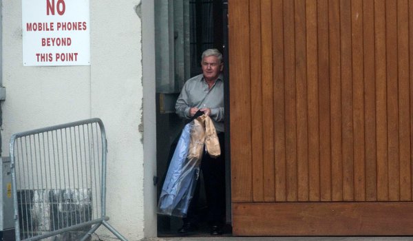 John Gilligan leaving prison this morning