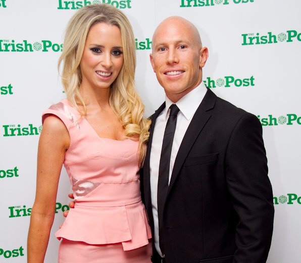 Former Irish rugby star Peter Stringer and Debbie O'Leary