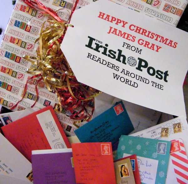 People from as far away as Uruguay, Australia and Hawaii have sent  Christmas cards for James Gray