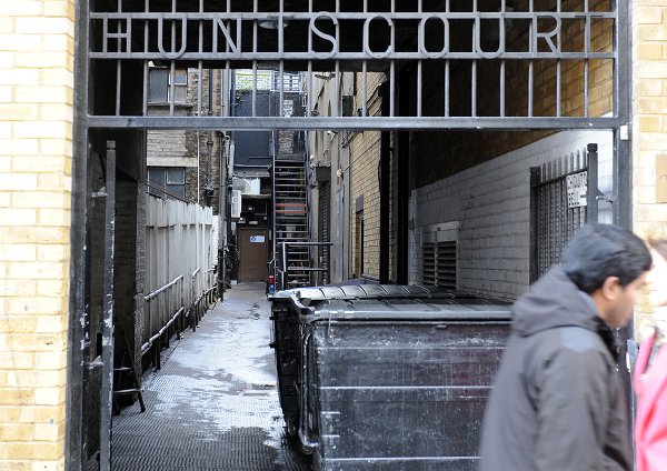The alleyway that led to the police's discovery of Patrick body