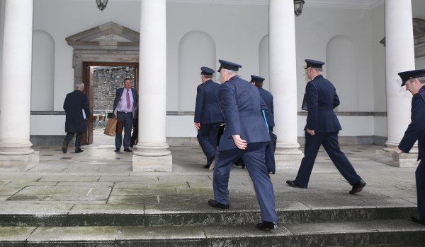 Garda Commissioner Martin Callinan arriving at Leinster House ahead of a Public Accounts Committee in January