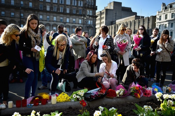 One of the many vigils that took place in Glasgow for Karen Buckley. 