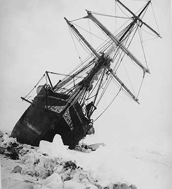 Shackleton’s ship Endurance was crushed by ice in 1915