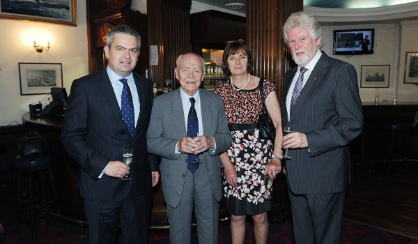 Sir Patrick Duffy with Irish Post owner and publisher Elgin Loane and Brigid and Andy Rogers