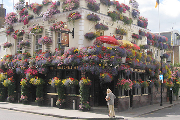 The exterior of the pub has changed over the years