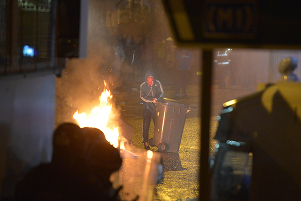 Trouble flares into the night in North Belfast (Getty Images)