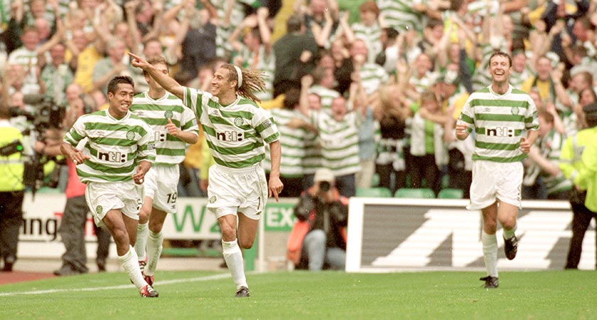 Henrik Larsson scored two goals against Rangers that day. Picture: Getty Images