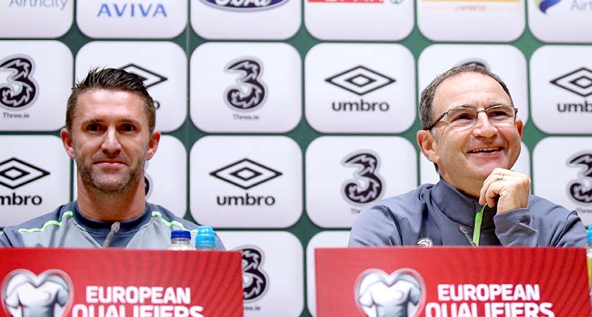Republic of Ireland Press Conference, FAI National Training Centre, Abbotstown, Dublin 7/10/2015 Robbie Keane and Manager Martin O'Neill Mandatory Credit ©INPHO/James Crombie