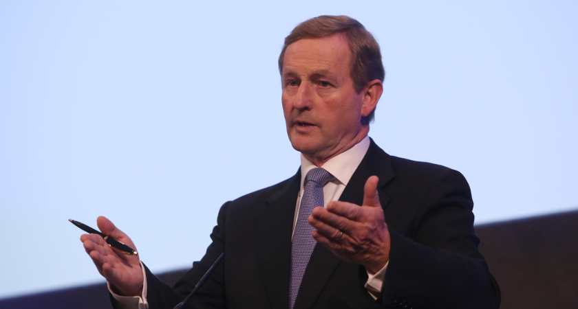 05/06/2015. North South Ministerial Council Meeting - Dublin Castle. (LtoR) Taoiseach and Fine Gael leader Enda Kenny at a press conference at the North South Ministerial Council Meeting in Dublin Castle this morning. Photo: Sam Boal/RollingNews.ie