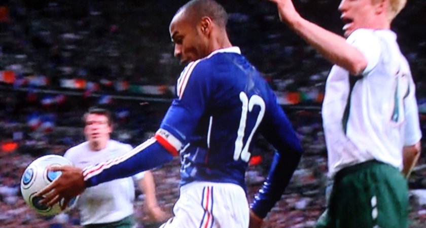 Thierry Henry's blatant handball was missed by the referee [Picture: Inpho]