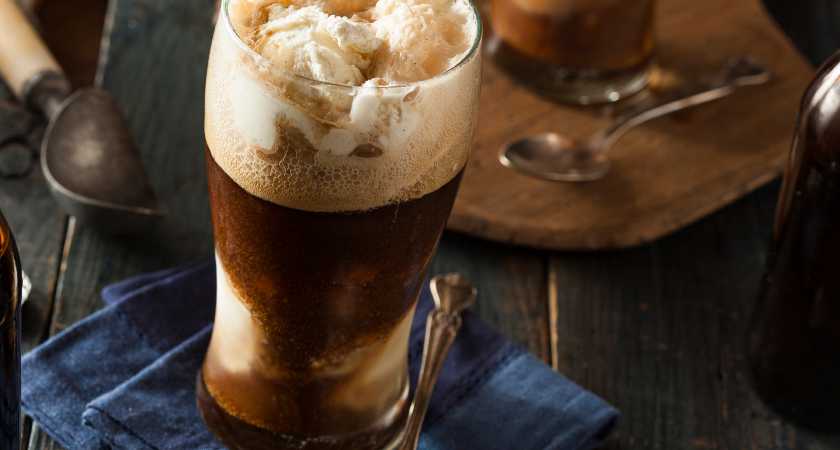 Frozen Dark Stout Beer Float with Ice Cream