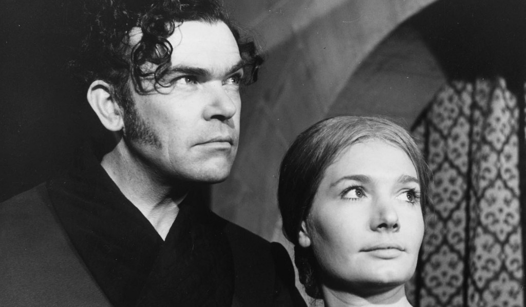 Richard Leech as Mr Rochester and actress Ann Bell as Jane Eyre in a 1963 BBC production. Picture: Harry Todd/Getty Images