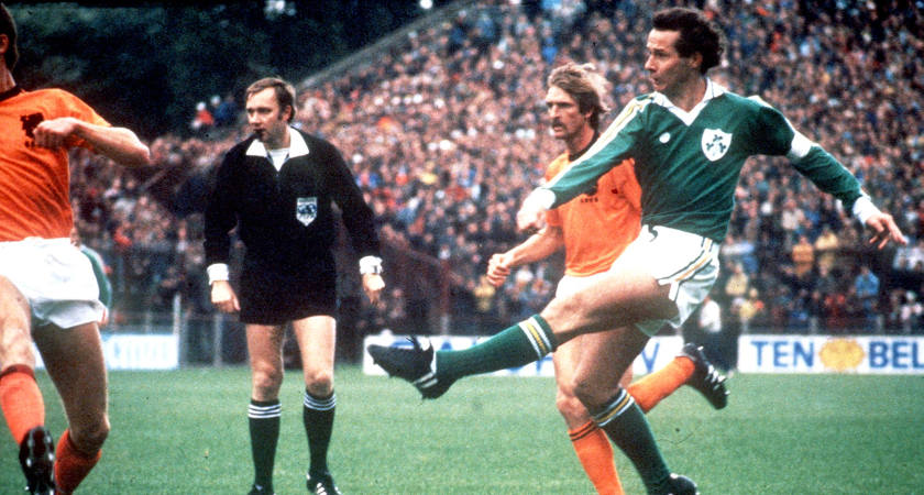 Brady in action against Holland in 1980 [Picture: Inpho]