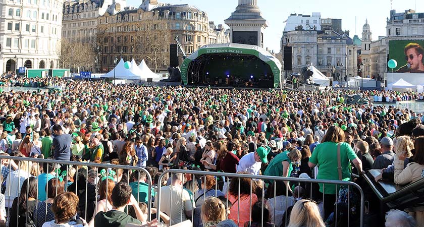 St Patrick's Day celebrations at Trafalgar Square in London