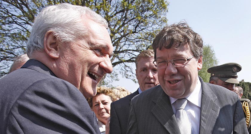 Bertie Ahern and his successor Brian Cowen. Getty Images