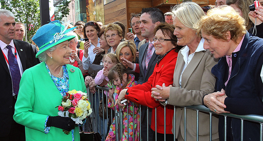 Queen Elizabeth II meeting crowds in Cork during the historic state visit. (Picture: Getty Images)