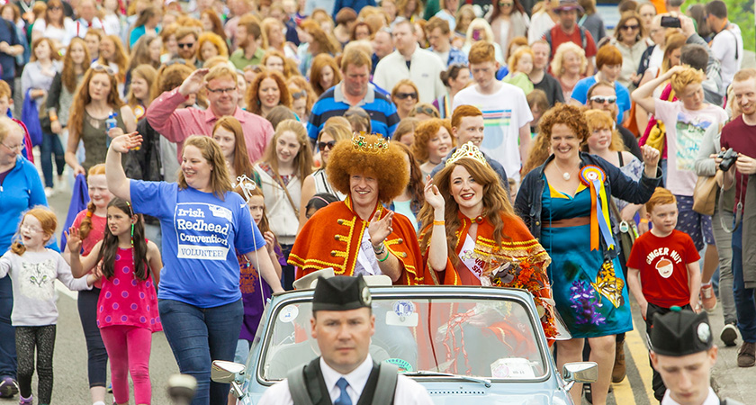 The King and Queen of the Redheads in the Redhead Convention of Ireland procession. (Picture: Redhead Convention of Ireland)
