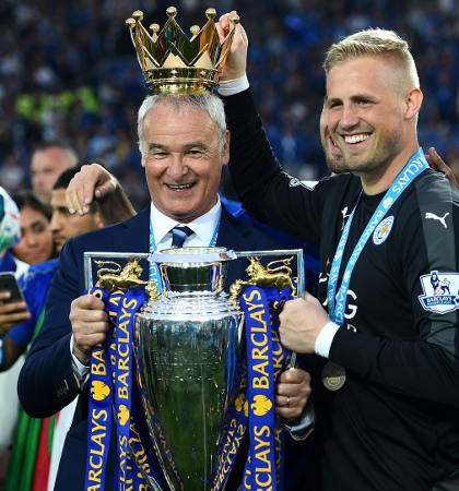 Claudio Ranieri with the Premier League trophy [Picture: Getty]