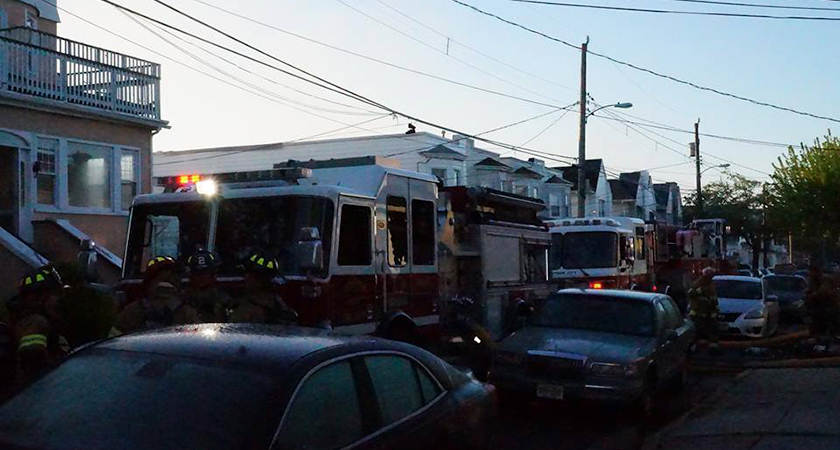 Fire trucks at the scene of the New Jersey fir. Photo: Dissension Rising Facebook page. 