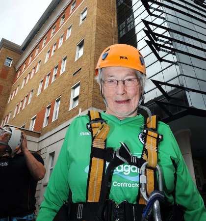 Nora Higgins charity abseil at King's College Hospital, London, Friday 17th June 2016
