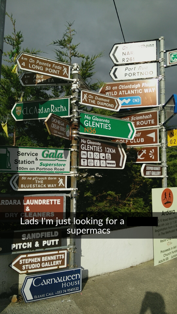 Clutter of signs in Ardara, Donegal. Picture: Imgur/BluBarry4