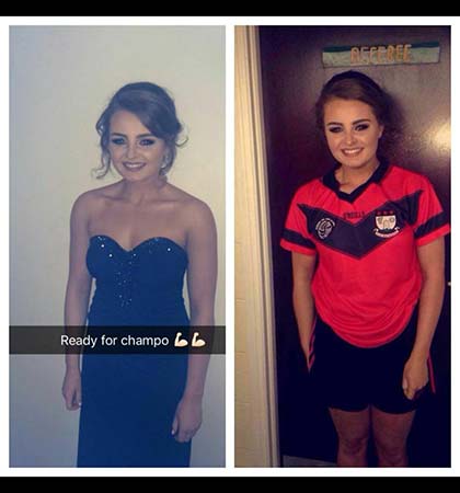 Emma Finlay from Co Tipperary managed to make her Debs and GAA semi final in one night. (Source: Facebook/Emma Finlay) 