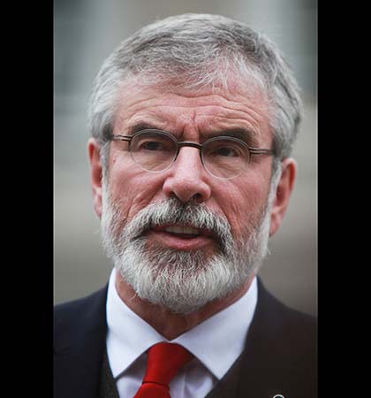 Mr McGeough says they have to "get ride of the pathetic old Shinners." Above, leader of the Sinn Féin party, Gerry Adams. (Photo:RollingNews.ie)