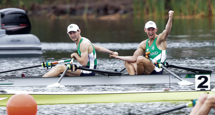 The O'Donovan brothers celebrate after the race [Picture: Inpho]