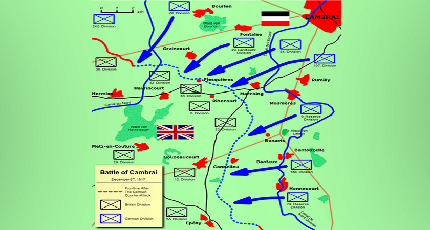 Outline of the Cambrai Offensive [Source: Wikipedia Commons]