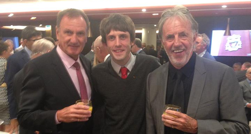 Eamon with Liverpool legends Phil Thompson and former Ireland international Mark Lawrenson