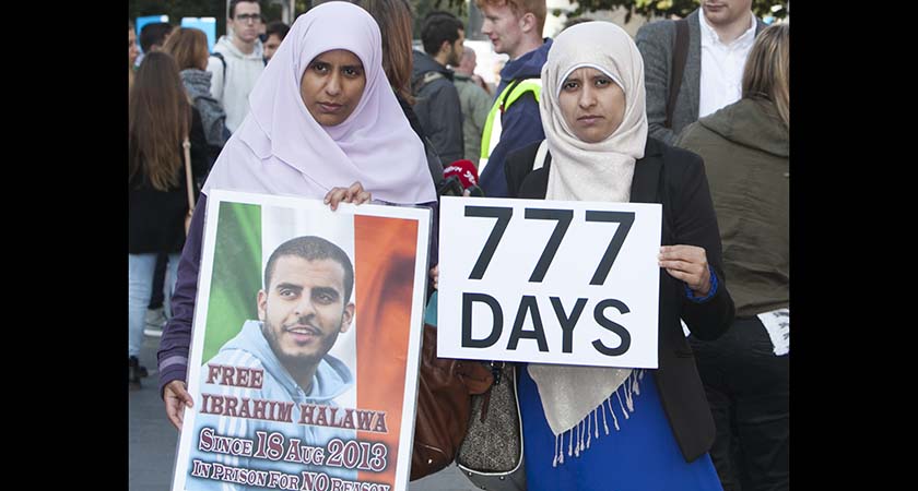 Ibrahim's sisters, Omaima Halawa and Somaia Halawa have campaigned tirelessly for their brother' release. (Photo:Leah Farrell/RollingNews.ie)