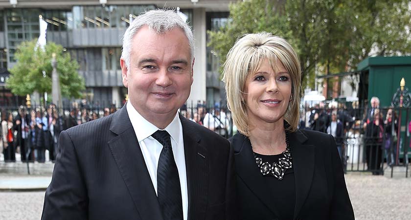 Eamonn Holmes and Ruth Langsford arrive at the memorial for Sir Terry. (Photo by Tim P. Whitby/Getty Images)