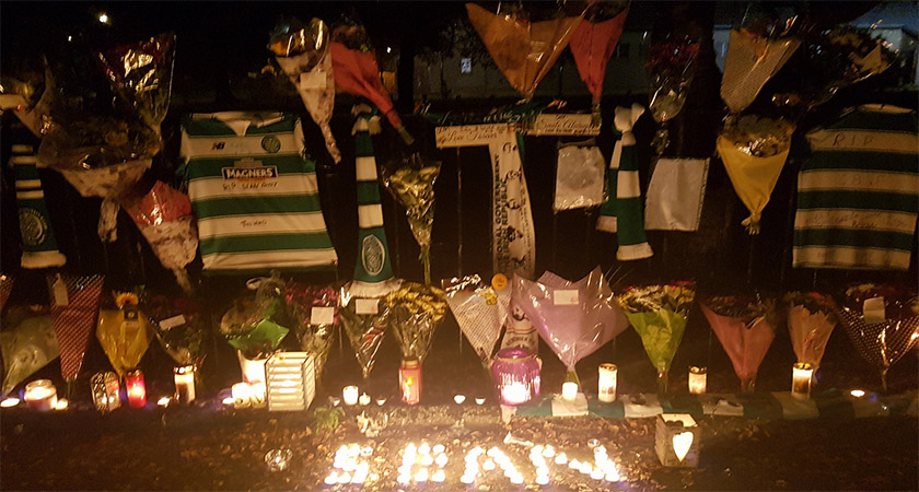 A vigil to Sean McKenna in Coatbridge, Lanarkshire [Picture: James McKenna]