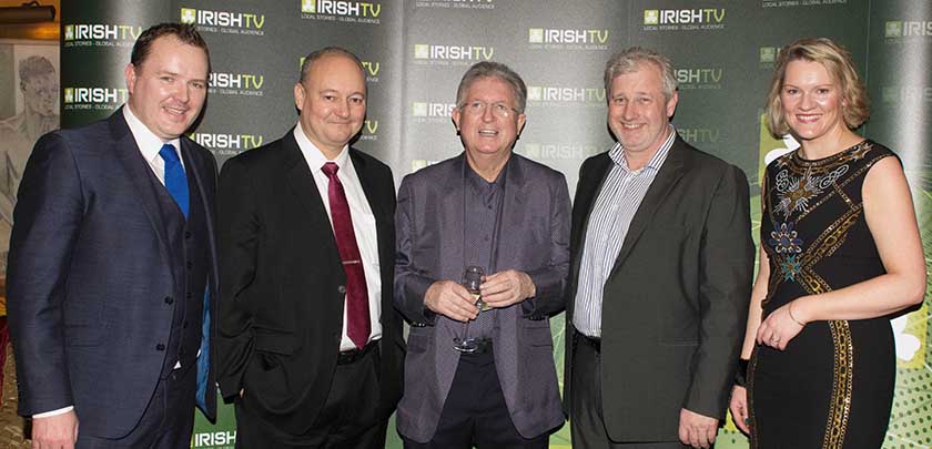 Irish TV CEO Pierce O'Reilly, Brian Morris General Manager of Global Media & Entertainment Services Tata Communications, John Griffin Irish TV Chairman, Alex Sharp Strategic Manager Partner Tata Communications, Mairead Ni Mhaoilchiarain Managing Director Irish TV at the announcement of the partnership between Irish TV and Tata Communications. (Picture: File) 