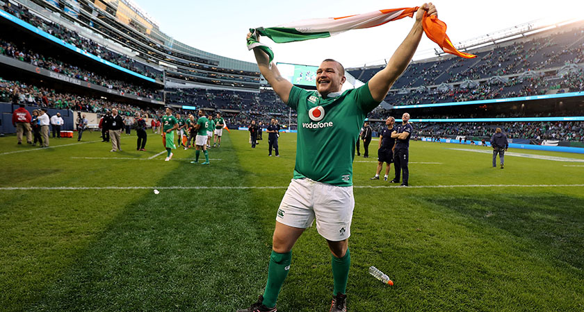 The AIG Rugby Weekend, Solider Field, Chicago, USA 5/11/2016 Ireland vs New Zealand All Blacks Ireland's Jack McGrath celebrates winning Mandatory Credit ©INPHO/Dan Sheridan