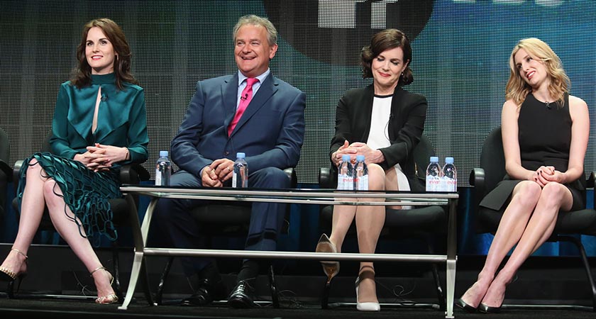 Michelle Dockery (left) with fellow Downtonians (Picture: Frederick M. Brown/Getty Images)