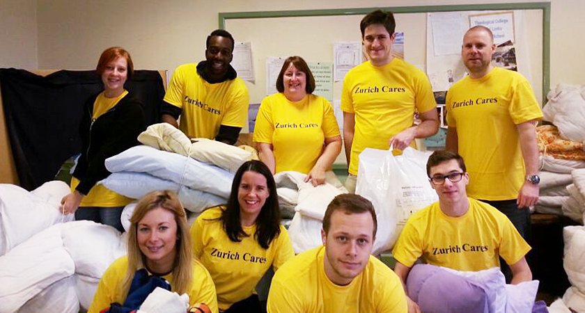 Volunteers help sort the donations