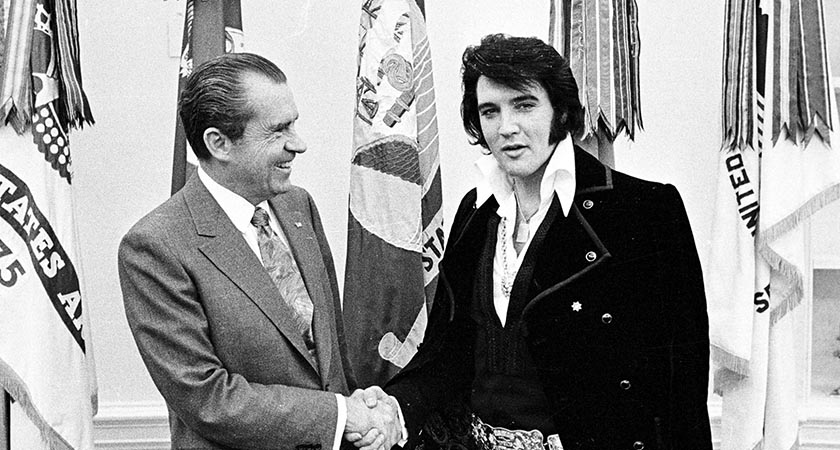 President Richard Nixon pictured with Elvis Presley, 1970 at the White House. (Picture: National Archive/Newsmakers)