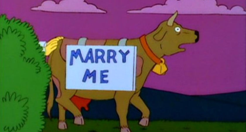 The Simpsons also saw a similar wedding proposal