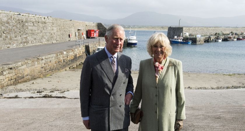 Prince Charles and Camilla visit the place where Lord Mountbatten was killed.