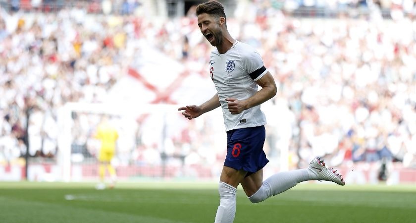 Gary Cahill playing for England.