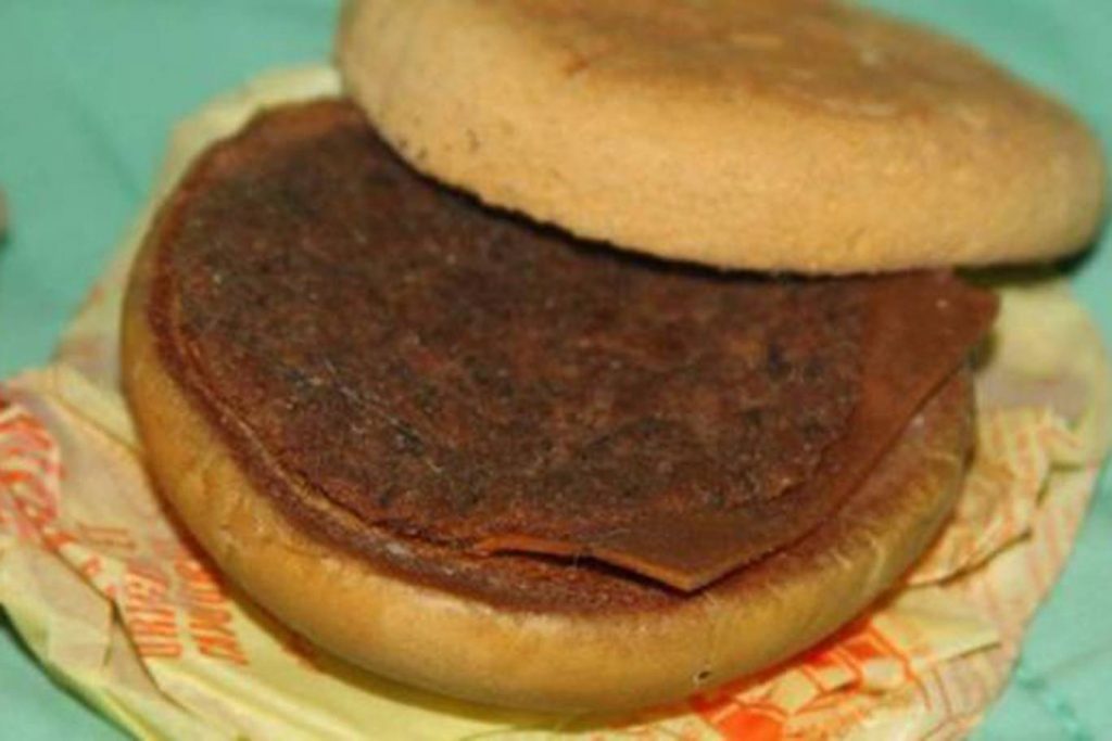 A six-year-old McDonald's cheeseburger.