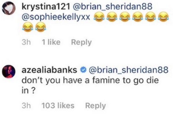 ‘Don’t you have a famine to go die in?’ - Azealia Banks launches fresh anti-Irish tirade.