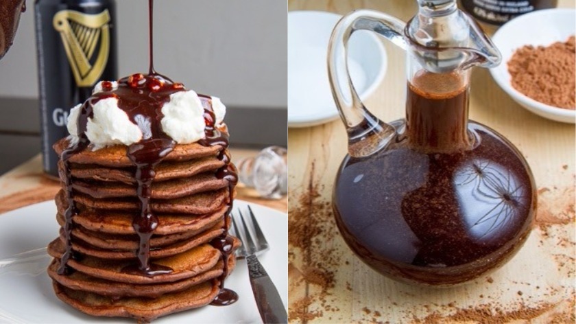 Make it a Pancake Day to remember with this Bacon Guinness Chocolate Pancakes recipe.