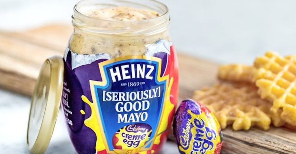 Cadbury and Heinz have launched a Cadbury Crème Egg-flavoured mayonnaise.