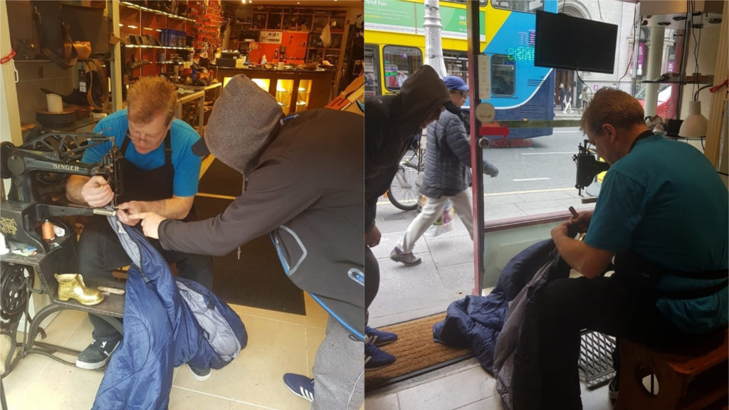 Dublin shoe shop offers free repairs of sleeping bags for homeless