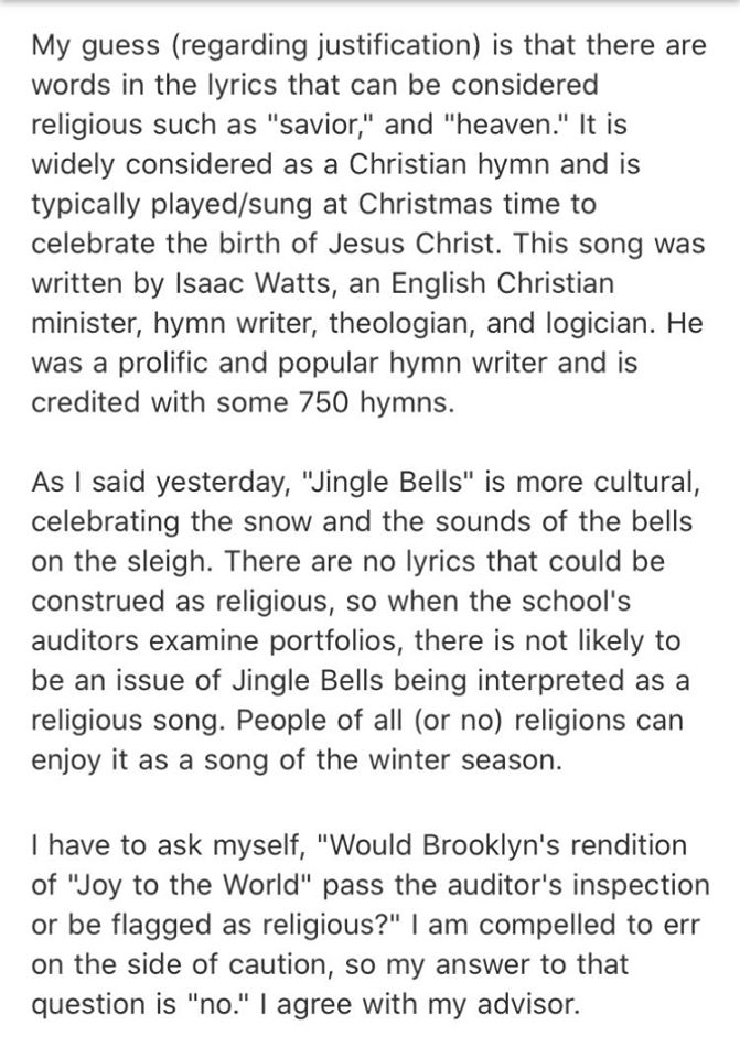 School bans performance of Christmas carol ‘Joy to the World’ over concerns it's “too religious ...